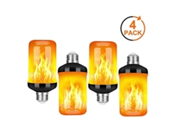 4 Bombillas Led Con Efecto Llama, Base E27, 4 Modos De Luz Parpadeante, Simulación De Fuego, Ahorro De Energía.