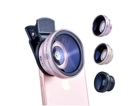 Lente de Zoom SLOWMOOSE 2 en 1 para Smartphone Macro Profesional HD Negro