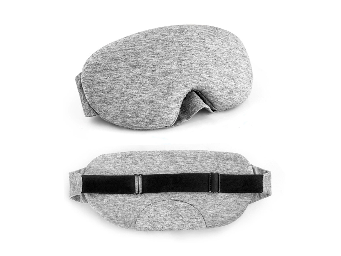 Paño de dormir polar - Diseño ergonómico (para hombres y mujeres), correa ajustable, filtro de luz - Gris (1)