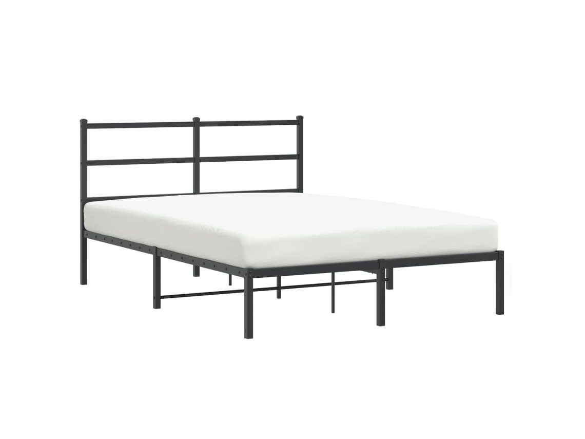 Maison Exclusive - Estructura Cama Sin Colchón Con Cabecero Metal Negro 140x200 Cm