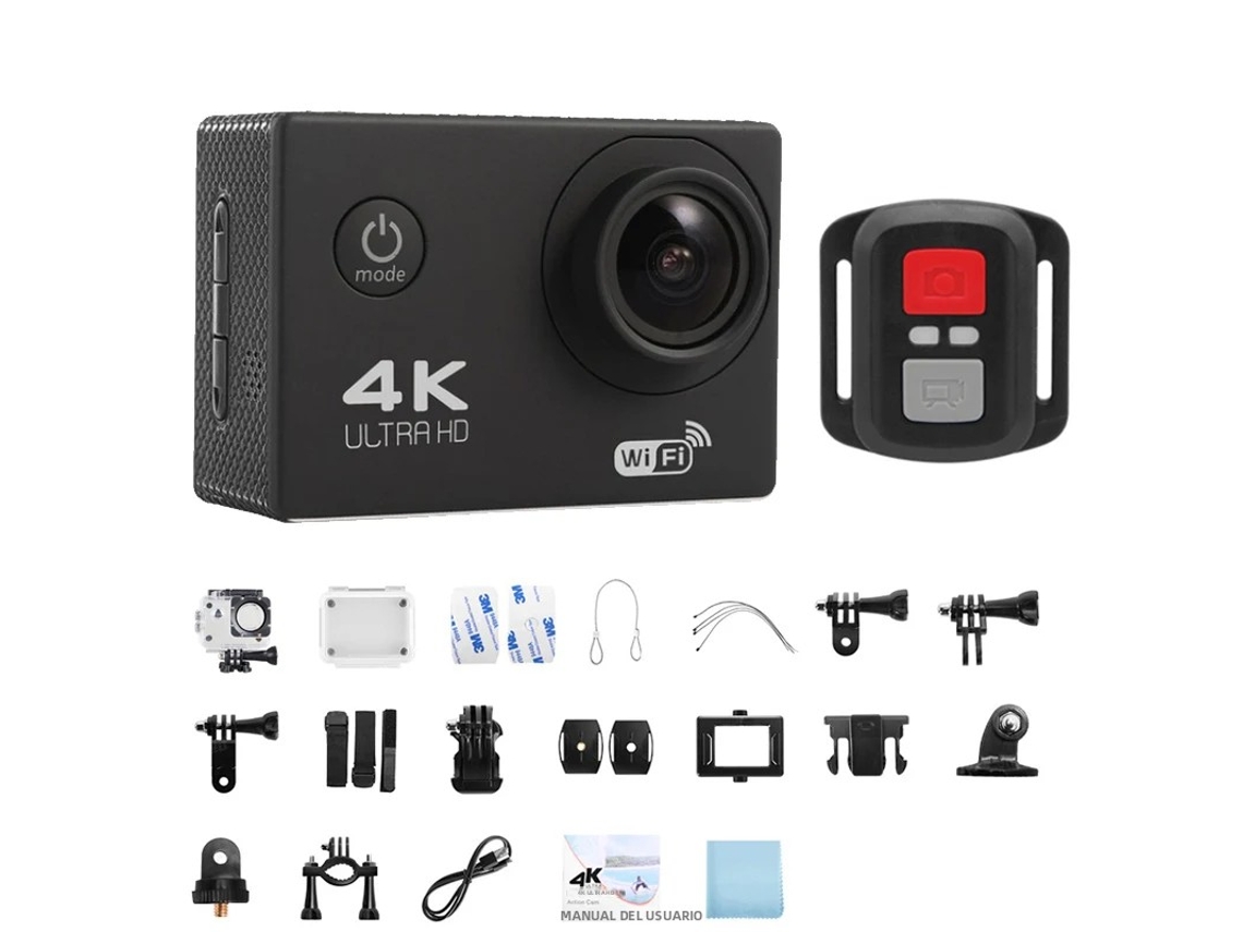 (negro, Solo Cámara) Cámara De Acción Wifi Ultra Hd 4k 30fps De 2.0 Pulgadas, Resistente Al Agua