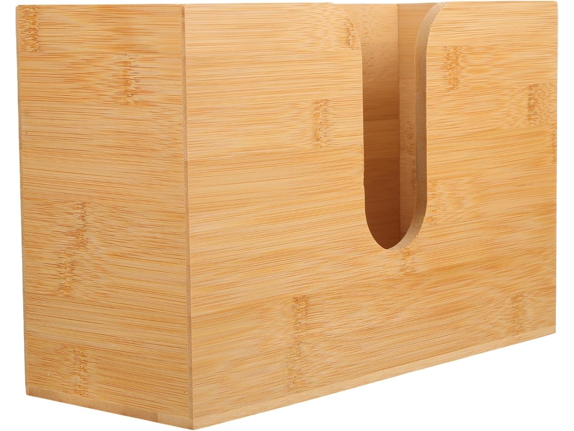 Soporte De Pared De Madera Para Pañuelos Con Bandeja Y Dispensador, 29 X 11,5 X 19 Cm.