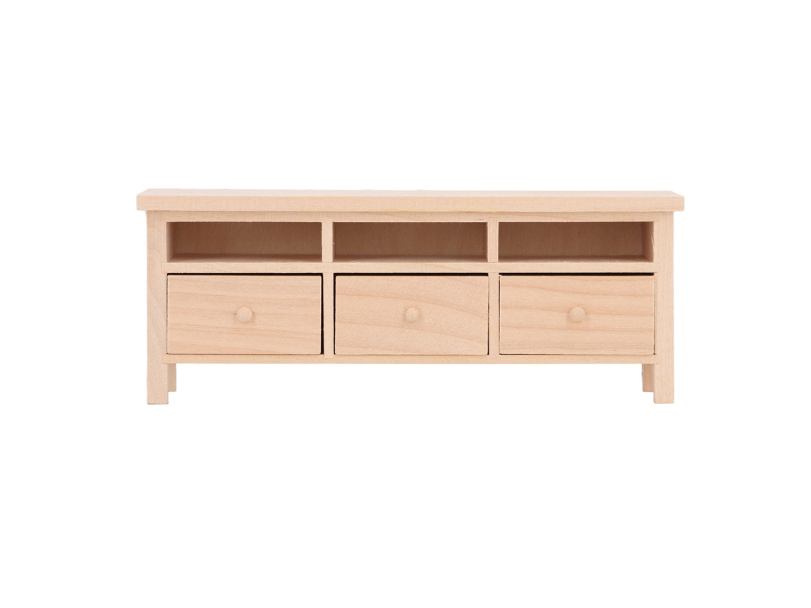 Mueble/soporte De Tv Decorativo De Madera En Miniatura, Modelo Para Casa De Muñecas, Escala 1/12, Sencillo.