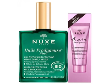 NUXE Huile Prodigieuse Néroli Bio 100 Ml Cabello Prodigieux Le Shampoing Brillance Miroir 30 Ml Ofrecido