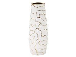 Florero Lia Cm Ø 12x29,5 Unico / Blanco Y Dorado
