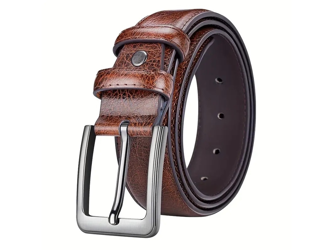 Cinturón de cuero versátil para hombre Yuysan, 3,5 cm de ancho, 130 cm de largo, color marrón.