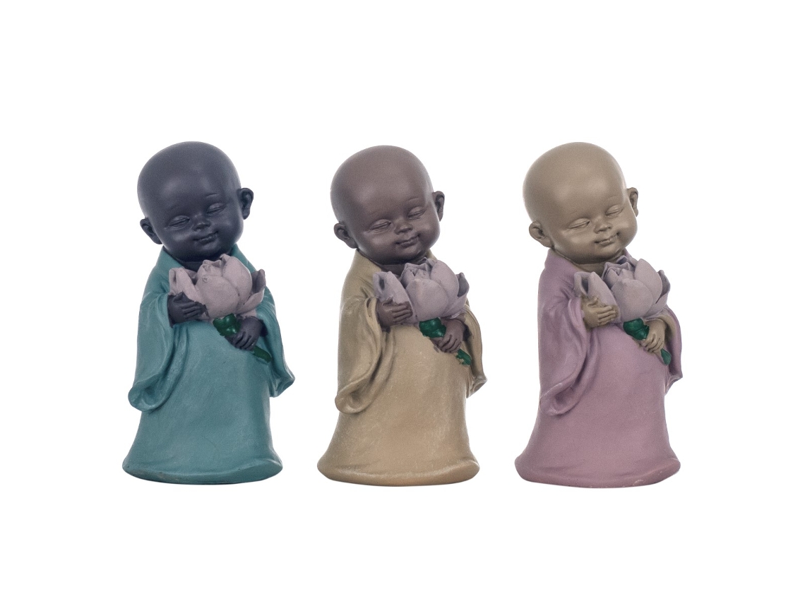 Figura Buda 3 Unidades Multicolor de Resina 14*8*8cm Figura de Buda