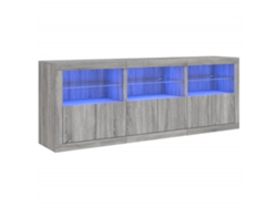 Maison Exclusive - Aparador Con Luces Led Gris Sonoma 181,5x37x67 Cm