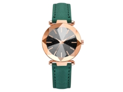 Reloj De Pulsera Redondo De Aleación Con Pantalla Analógica Y Movimiento De Cuarzo (verde)