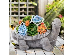 Estatua Decorativa De Tortuga Para Jardín Con 7 Luces Led Solares Para Patio O Jardín.
