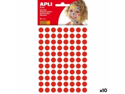 Pegatinas Apli Kids Gomets Redondo Rojo (10 Unidades)