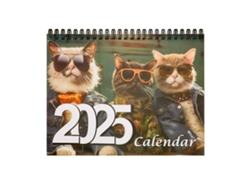 Calendario De Gatos Con Estilo 2025, Planificador Mensual Con Imágenes Nítidas, Regalo Diario.