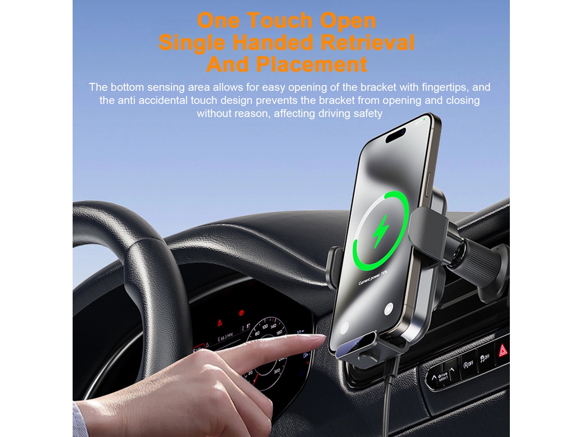 Soporte Para Teléfono De Coche Con Carga Inalámbrica Rápida Y Montaje Anticaída Para El Interruptor Del Aire Acondicionado.