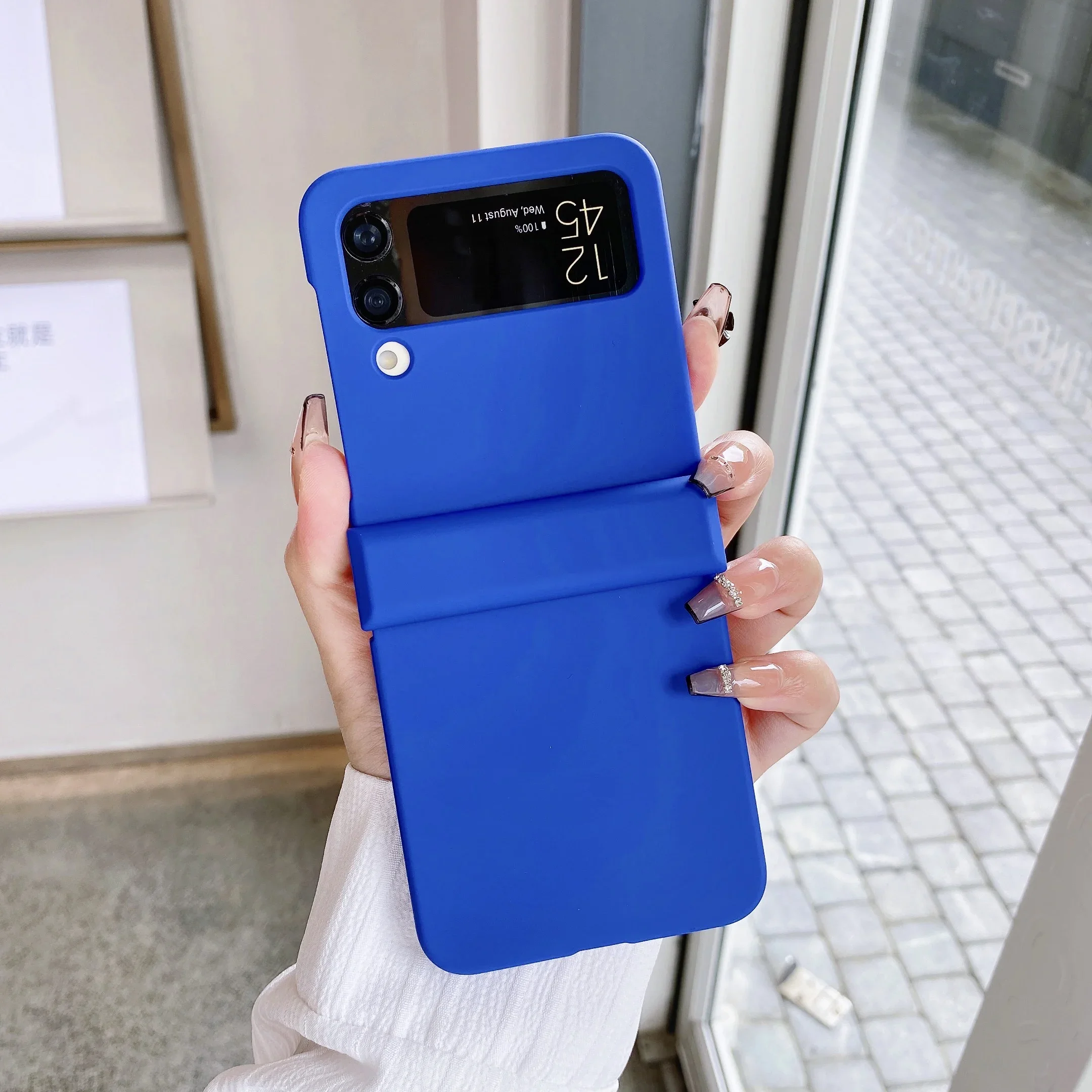 (klein Blue, Galaxy Z Flip4) Funda Plegable Ultradelgada Y Rígida Para Teléfono, A Prueba De Golpes, Agradable Al Tacto Y Altamente Protectora.
