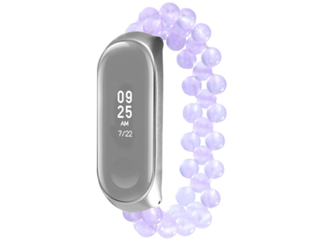 Correa de cuentas trenzadas cuentas de jade para Xiaomi Mi Band 5/Mi Band 6 - purpúreo