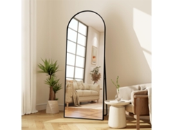Espejo De Pie 177 X 77 Cm,espejo De Suelo Arqueado Con Marco De Aleación De Aluminio, Ideal Para Dormitorio, Vestidor, Salón – Diseño Moderno, Negro
