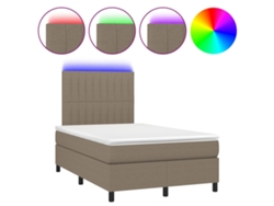 Maison Exclusive - Cama Box Spring Con Colchón Y Led Tela Gris Taupe 120x190 Cm