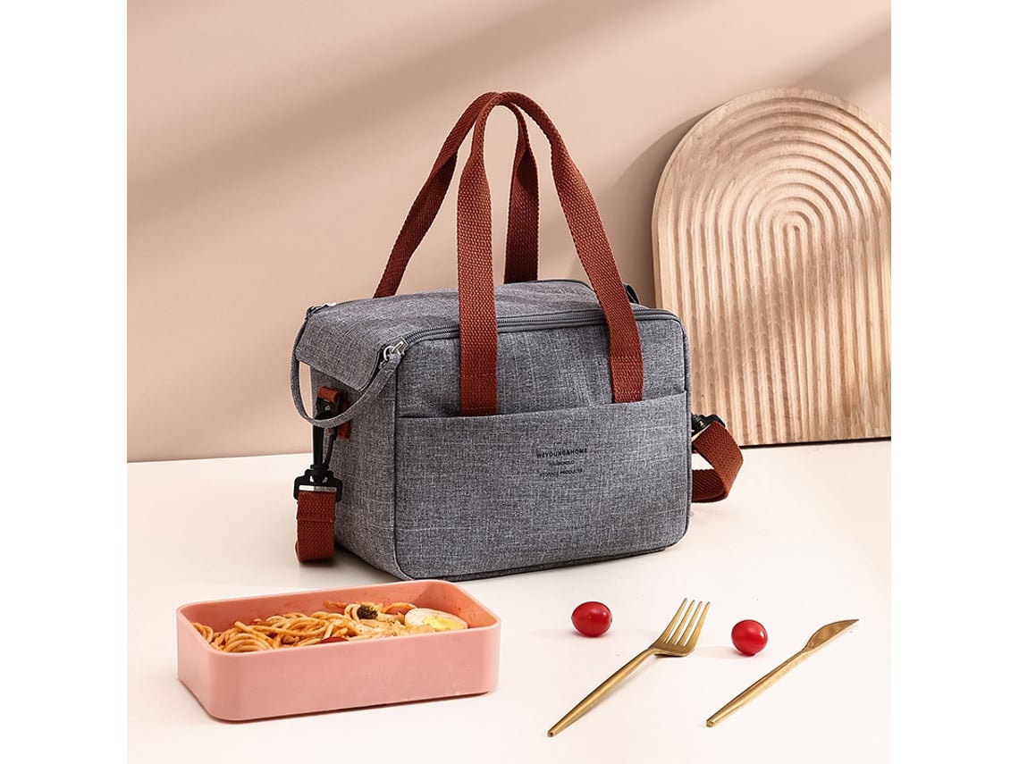 (gris) Bolsa De Almuerzo Portátil, Impermeable Y Aislante, Con Compartimento Para El Almuerzo.