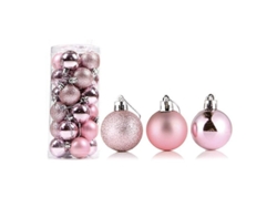 2026-24 Bolas Navideñas Decorativas Reutilizables De Plástico Para Árbol, 3 Estilos, 4-8cm, Decoración Hogar 6cm Oro Rosa