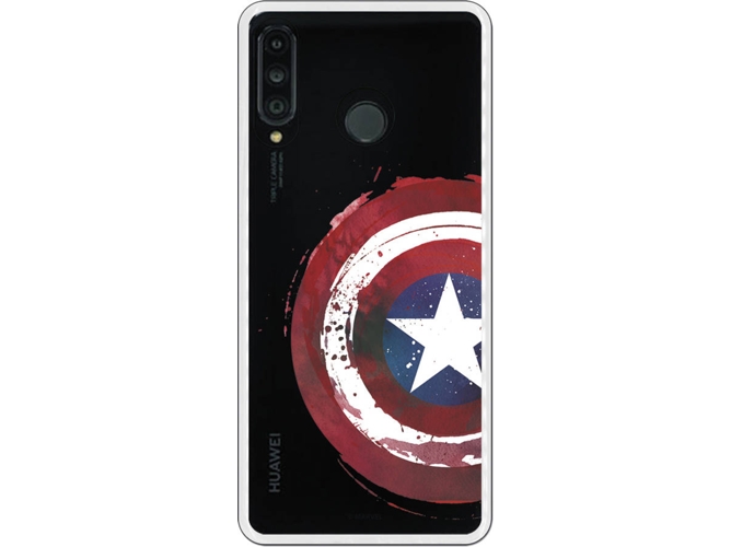 Carcasa Huawei P30 Lite MARVEL Capitán América Transparente