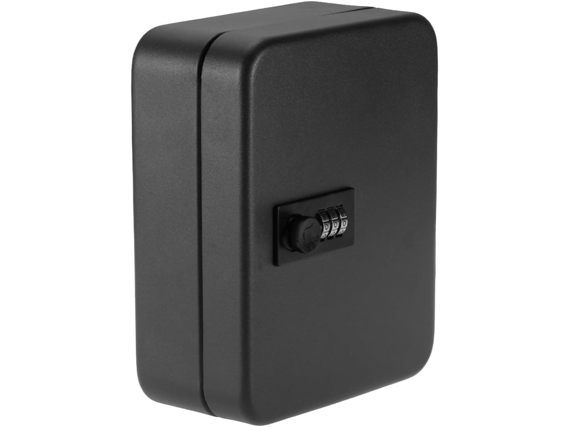Caja De Llaves De Hierro Negro Para Montaje En Pared Con Cerradura De Combinación, 20 Ranuras Para Llaves Y 20