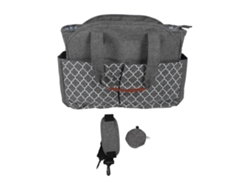 Bolso Cambiador Grande De Viaje Con Estampado Geométrico, Estuche Para Chupete Y Capacidad