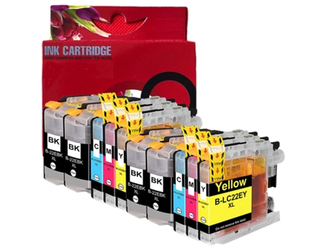 Pack 10 Cartuchos de Tinta Compatibles Brother LC22E LC-22EBK LC-22EC LC-22EM LC-22EY MFC J5920DW