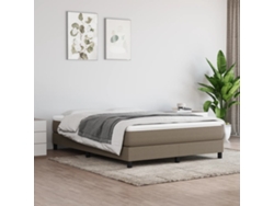 Colchón De Muelles Ensacados Tela Gris Taupe 140x190x20 Cm