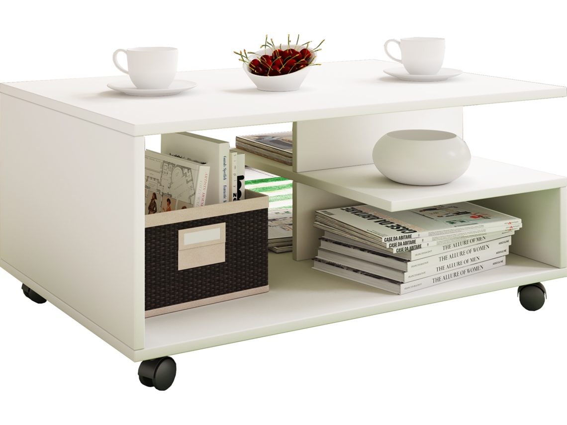 Mesa de centro de madera con ruedas Stango Vcm