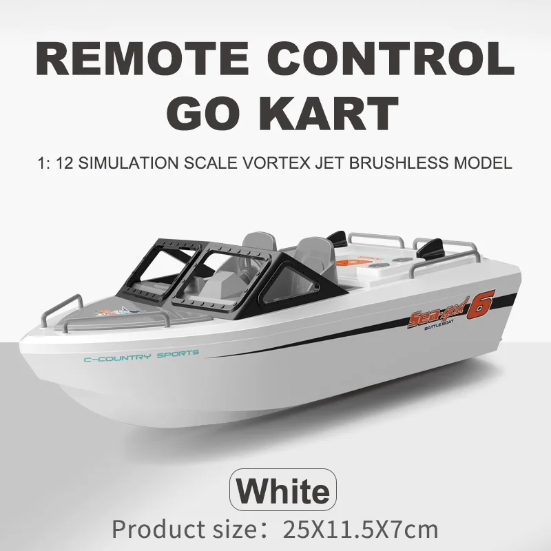 (blanco) Barco De Carreras De Alta Velocidad Con Control Remoto De 2,4 G, Motor Sin Escobillas, Control Remoto Eléctrico