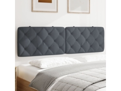 Cabecero De Cama Acolchado Terciopelo Gris Oscuro 180 Cm