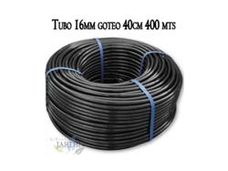 Tuberia Riego Por Goteo 16mm | Tubo Con Goteros Cada 40 Cm | Tuberia Goteo 16 Mm 400 Metros Negro Suinga