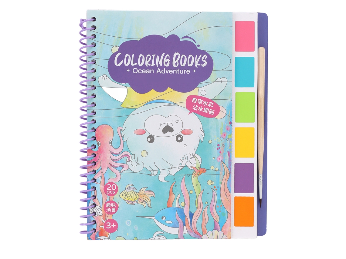 Dan26-libros De Pintar Con Agua 20 Patrones Interesantes Educativos Tarjeta Blanca Madera De Pino Diy Libro De Acuarela Tipo1