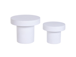 Set 2 Mesita Auxiliar Grc Exterior Blanco 60x60x50cm