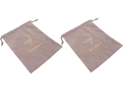 Juego 2 Bolsitas Almacenamiento Cordón Ajustable 23 30 Terciopelo Claro Secador Joyas Organizador Viaje