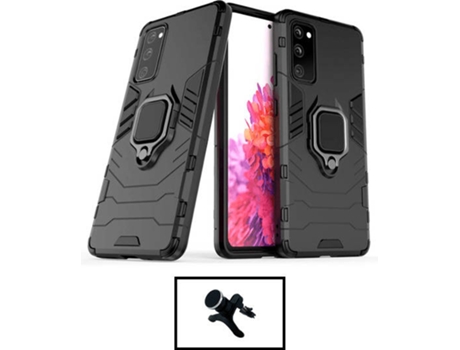 kit Carcasa Militar Magnética + Soporte Samsung Galaxy S21 FE 5G G4M Negro