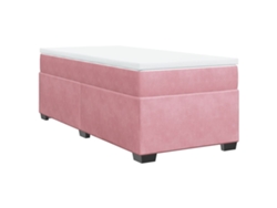 Maison Exclusive - Cama Box Spring Con Colchón Terciopelo Rosa 80x200 Cm