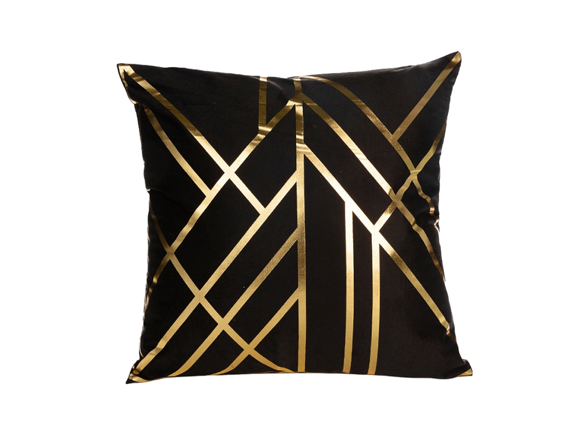 Funda De Almohada Bronceadora De Lujo Ligera-45*45Cm-Gold001-1-Black - Decoración De Dormitorio JEIIBRZUI