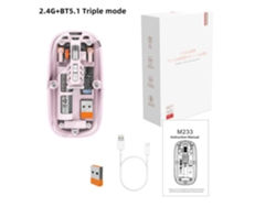 Ratón inalámbrico magnético silencioso con Bluetooth de tres modos Yuysan para teléfono móvil, tableta y portátil, universal, color rosa