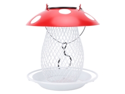 Comedero Metálico Para Pájaros Con Forma De Seta Y Luz Solar Colgante Para Jardín Y Patio.