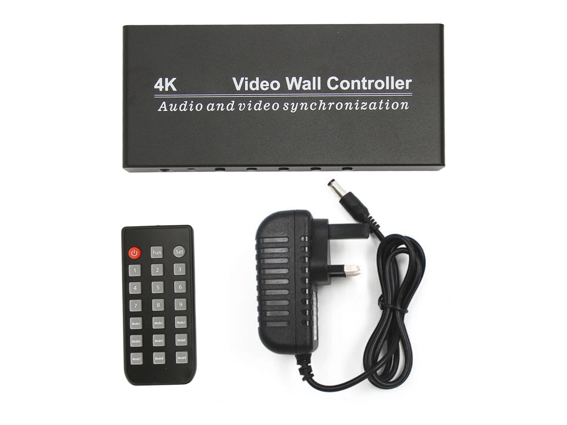 Controlador De Parede De Vídeo 4k 30hz 1 Entrada 4 Saídas Com 9 Modos Processador De Sinal Hdmi Com Controle Remoto Plug Uk