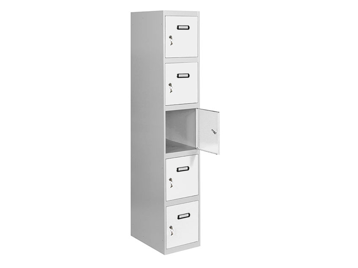 Simonlocker Profesional Desmontable 5 Puertas 1/5 300 Inicial Gris/Blanco SIMON RACK