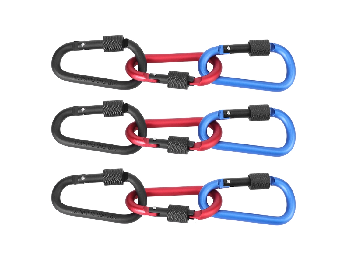 9 Mosquetones Gruesos De Aleación De Aluminio En Forma De D De 8 Cm Con Hebilla Para Mochilas Y Llaveros
