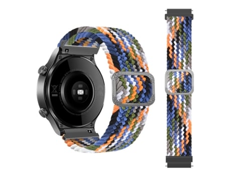 Correa de reloj inteligente para Samsung Galaxy Watch Active2 40 mm Correa de reloj de elasticidad trenzada de nailon ajustable (mezclilla colorida)