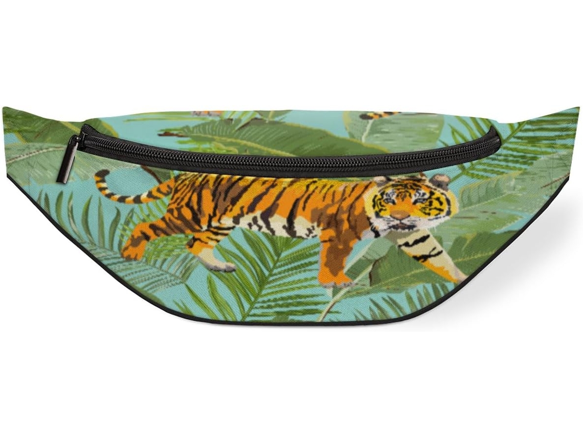 Riñonera Para Hombres Mujeres Niños Niñas Estampado Tropical Hojas Palmera Riñonera Deportes Senderismo Cor