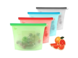 Juego JEIIBRZUI de 4 bolsas de silicona para guardar colores: Blanco, Verde, Azul, Rosa
