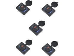 5 Cargadores De Coche De 18 W Con Enchufe Y Carga Usb Qc 3.0 Para Barcos, Embarcaciones, Autocaravanas Y Móviles.