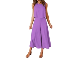 2026-conjunto De 2 Piezas De Verano Para Mujer Roylamp: Blusa Básica De Cuello Redondo Y Pantalones Anchos Cortos