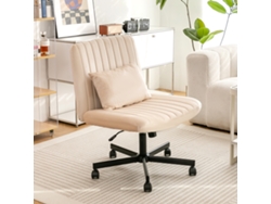 Cadeira Home Office Sem Braço, Rodas Silenciosas, Poltrona Macia – Tecido