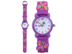 Reloj Infantil Impermeable Con Dibujos Animados Patrón Bonito Exquisito Reloj De Pulsera Para Niños Regalo Morado